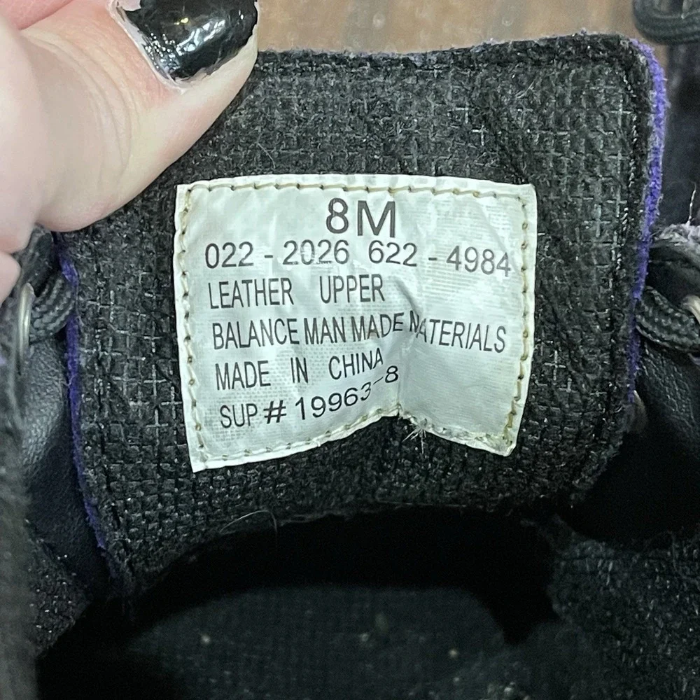 Y2K Suede Leather Arizona Platform Chunky Oxford Boots Women's 8 Black Purple‎